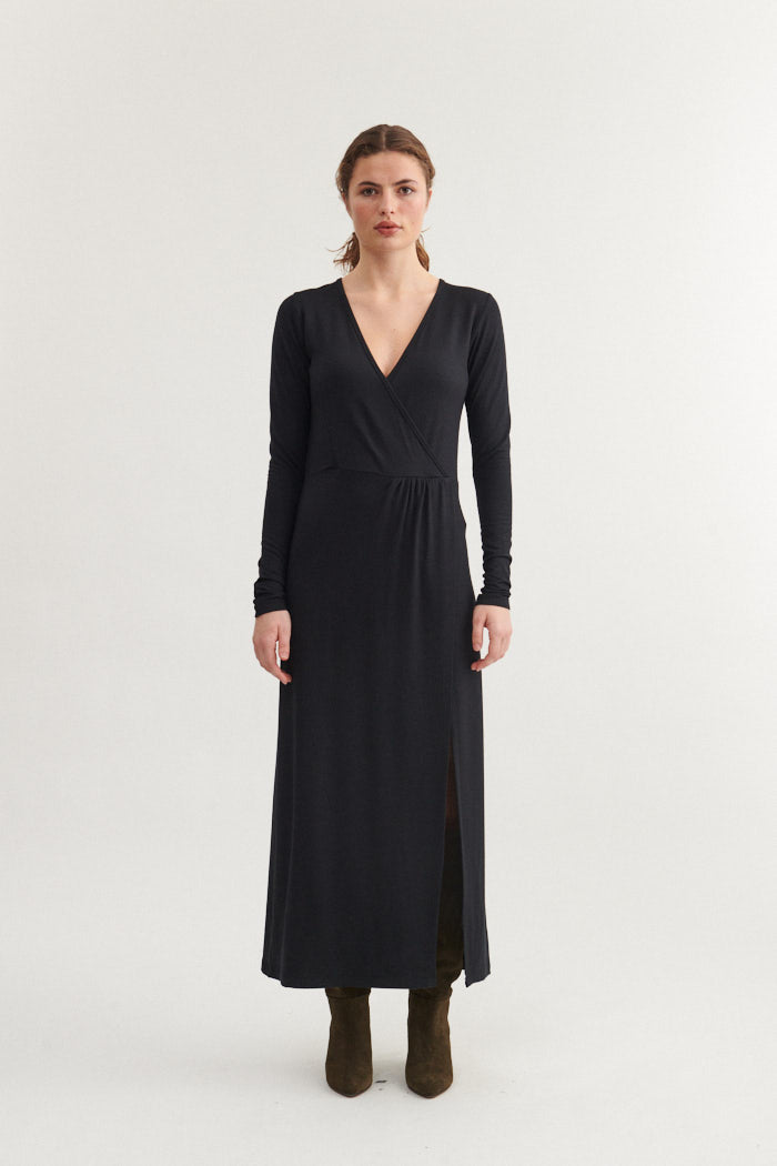 Basic Apparel Sadie V. Dress Dresses 001 Black